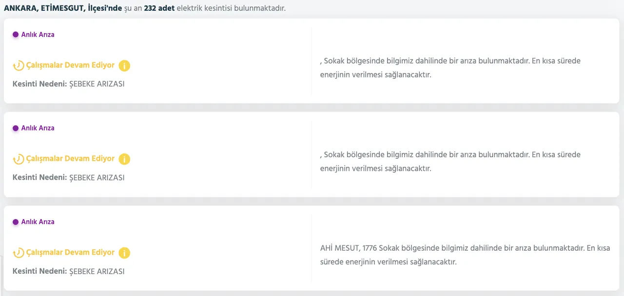 Ankara elektrik kesintisi 29-30-31 Ocak listesi: Ankarada elektrikler ne zaman, saat kaçta gelecek?