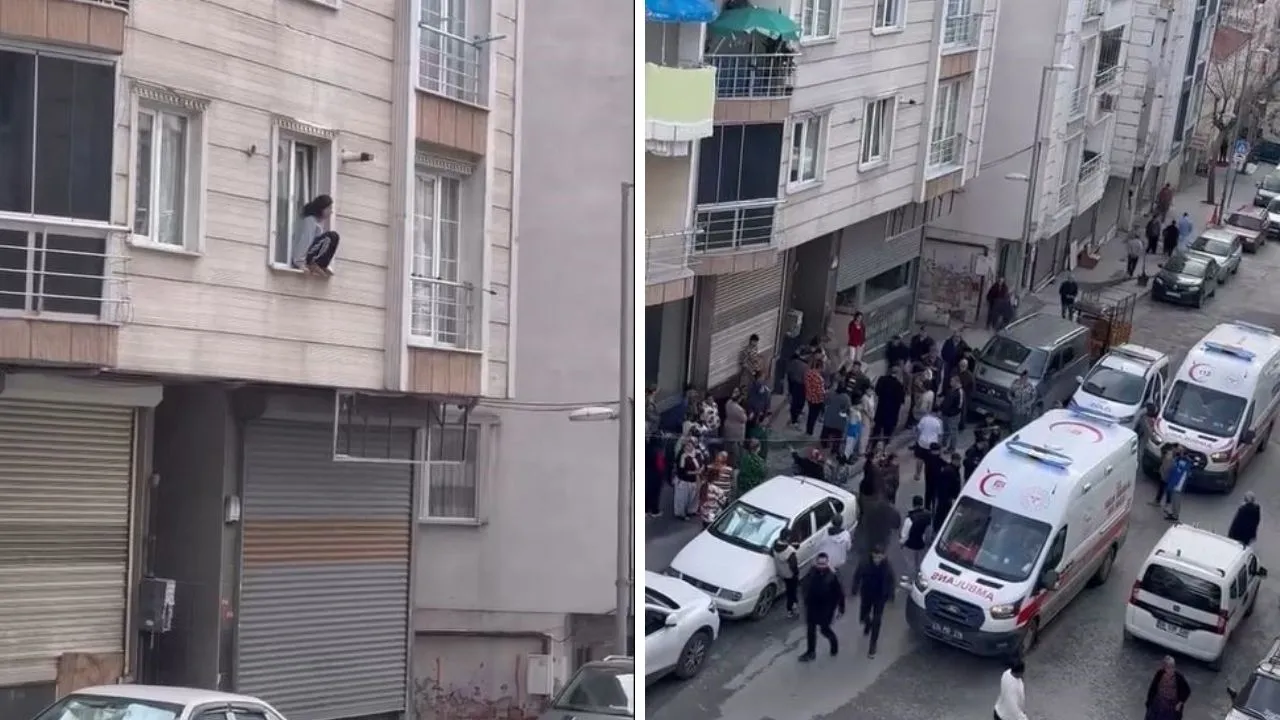 Esenyurt'ta korku dolu anlar! Eve kilitlenen genç kadın kendini camdan attı