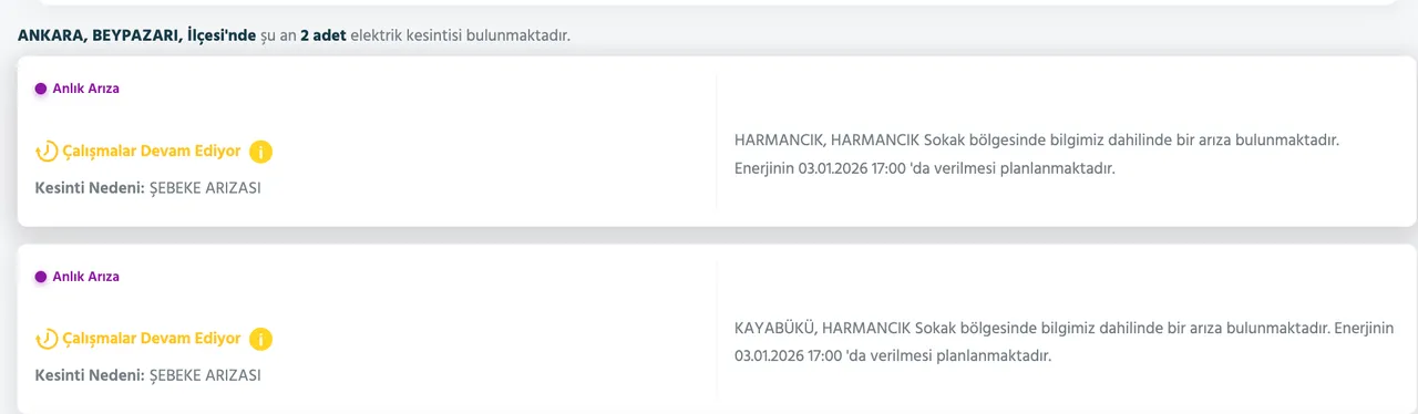 Başken EDAŞ elektrik kesintisi son dakika: 3 Ocak 2026 Ankarada elektrikler ne zaman gelecek? İşte ilçe ilçe kesinti listesi...