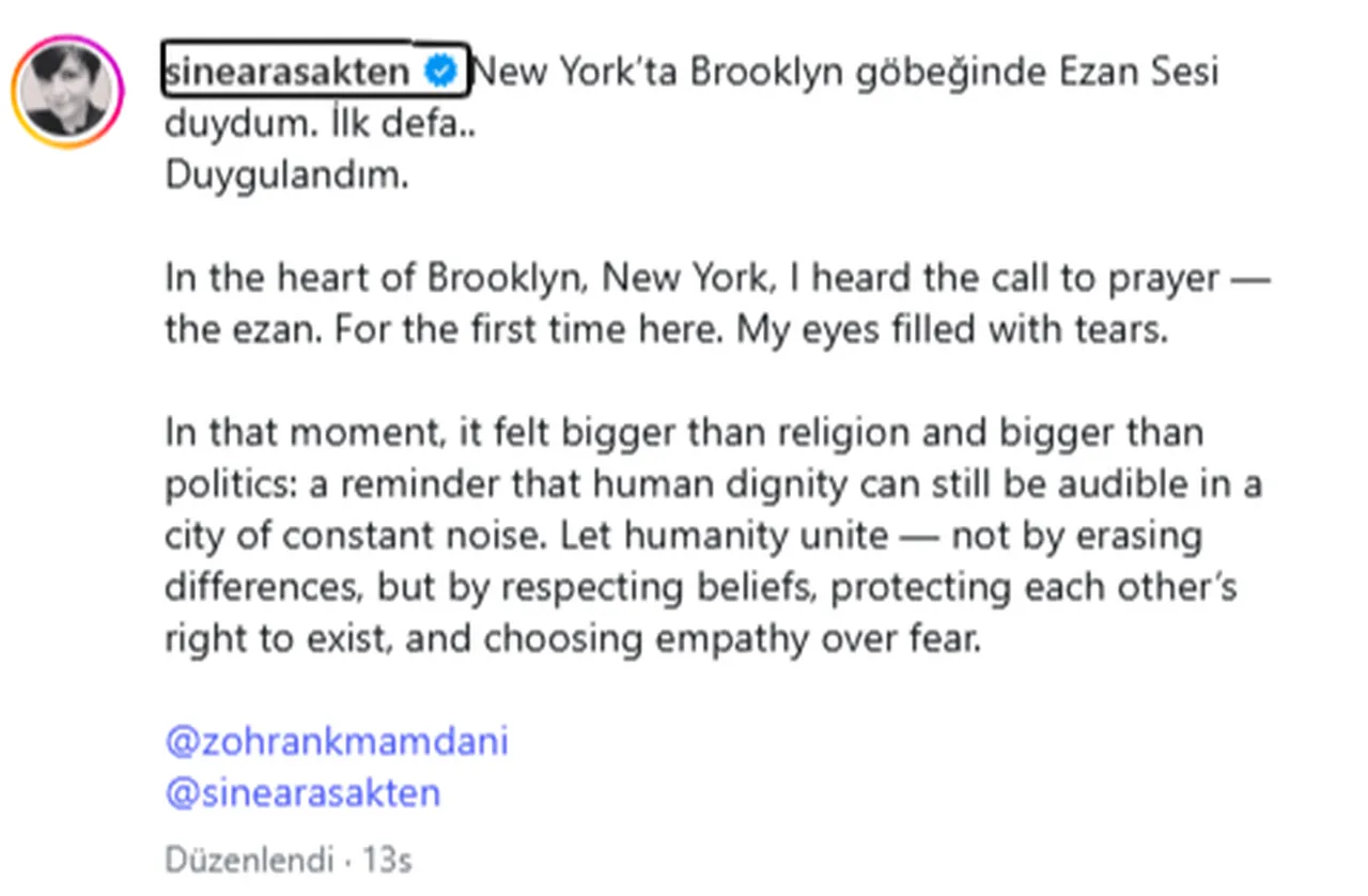 New Yorkun göbeğinde ezan sesi duyan Türk doktordan duygulandıran paylaşım