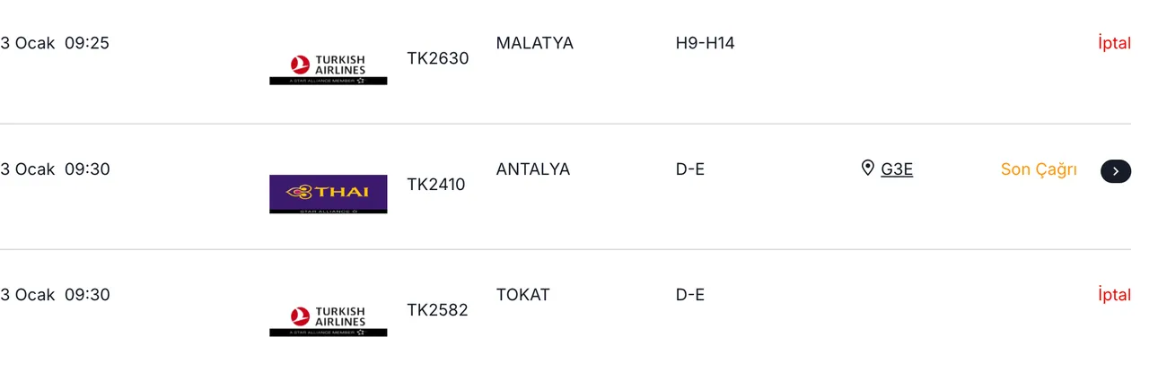 Uçuşlar iptal mi? 3 Ocak iptal edilen uçak seferleri