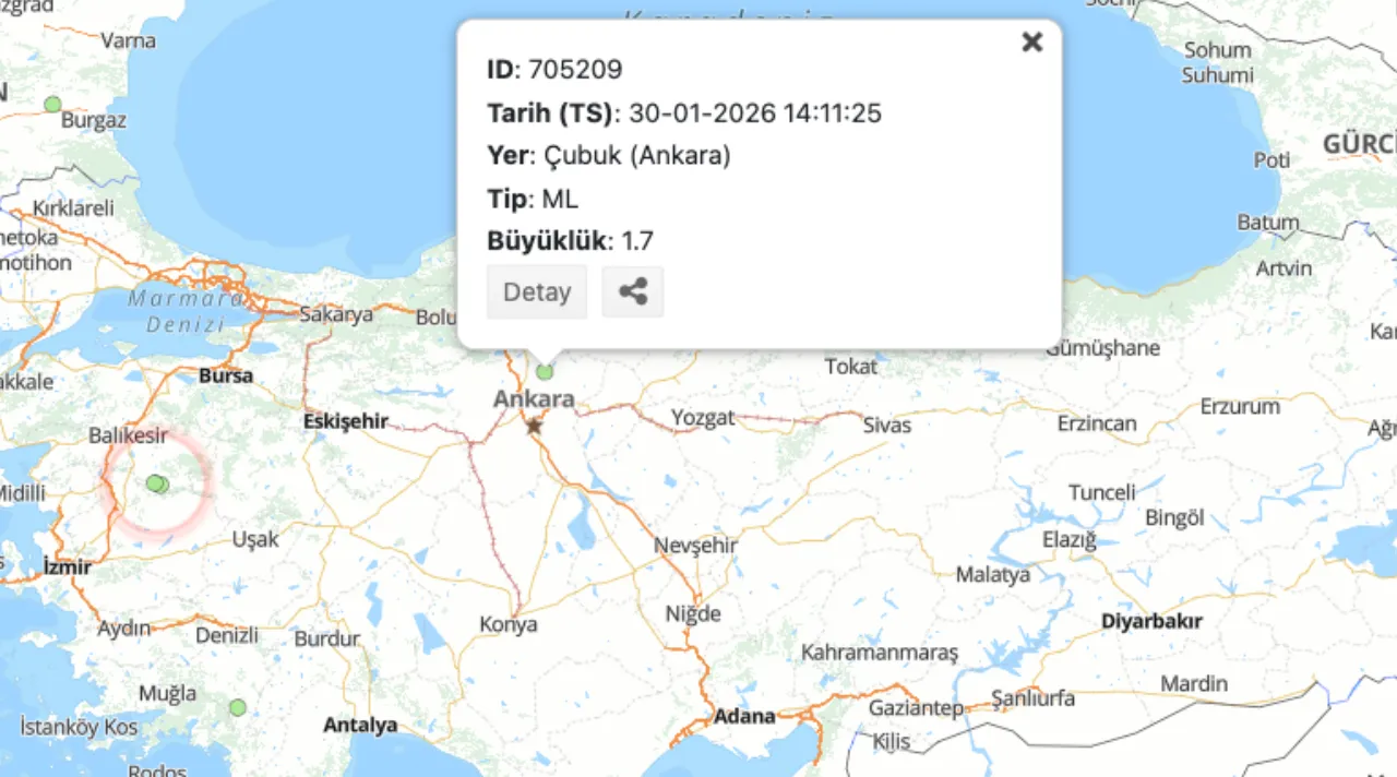 Ankara'da deprem mi oldu? 30 Ocak AFAD son depremler listesi