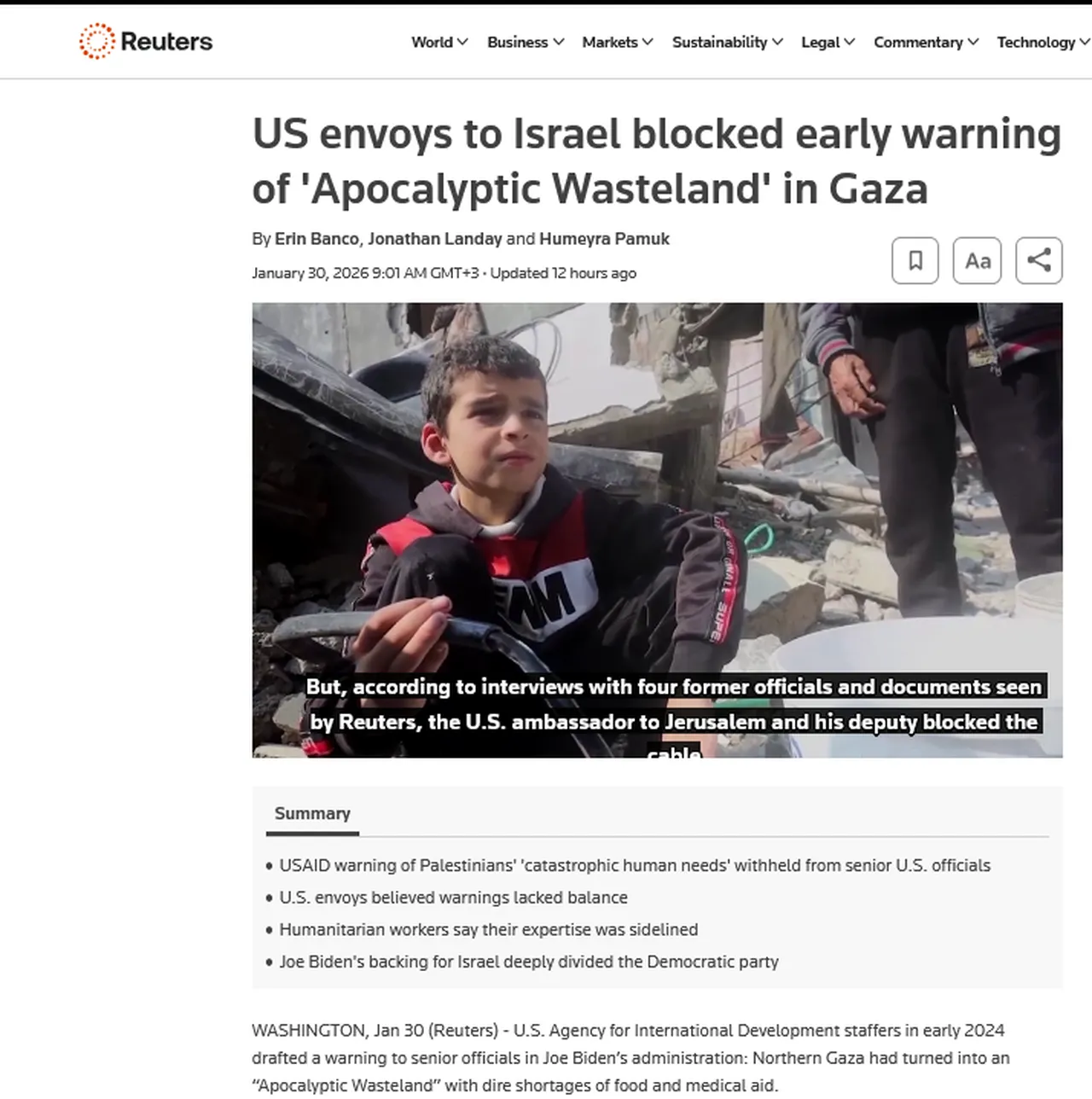 ABD’de skandal üstüne skandal! Tel Aviv’e destek uğruna açlıktan ölen insan sayısı gizlendi