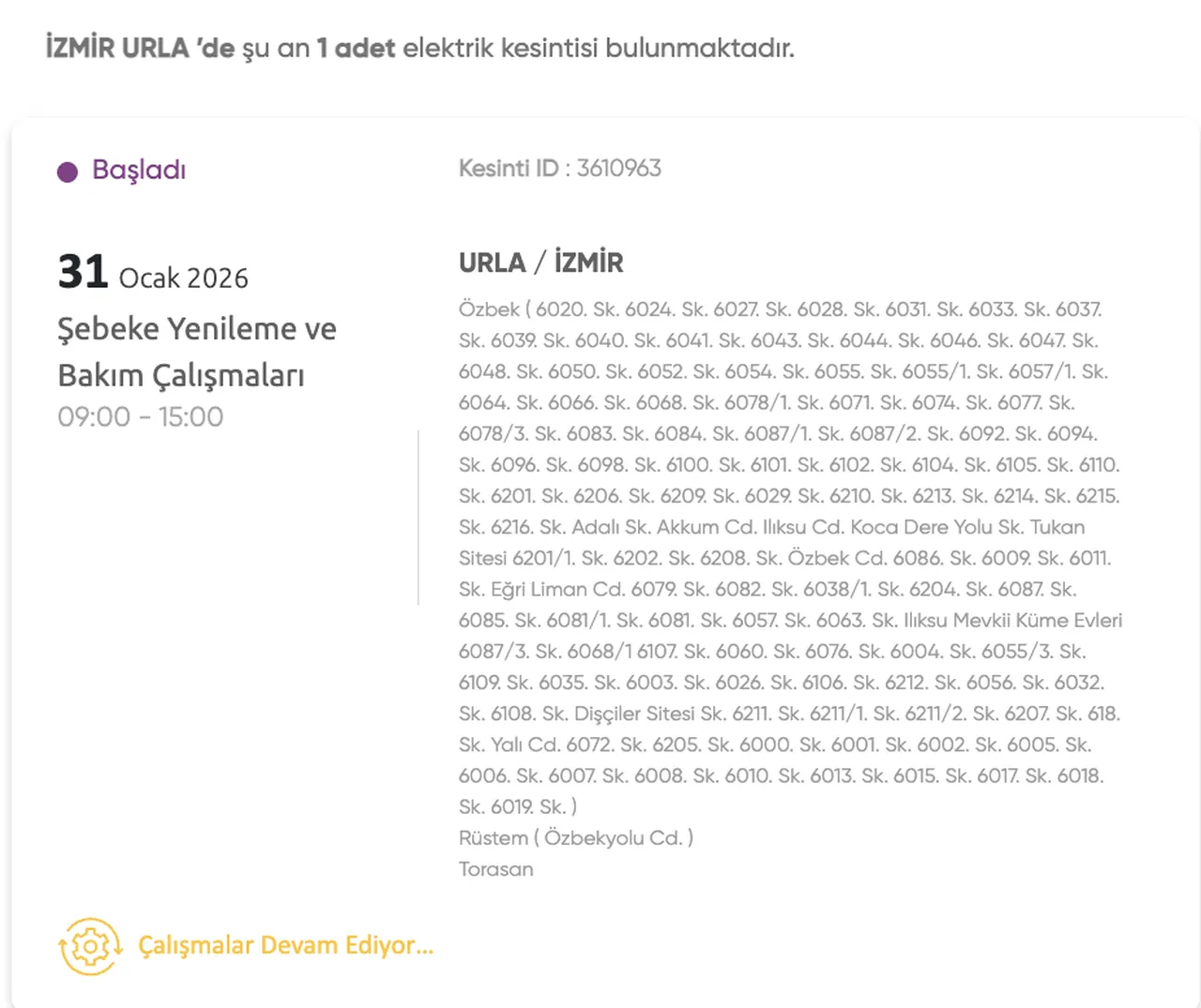 Gediz Elektrik planlı kesinti 31 Ocak listesi: İzmir elektrik kesintisi ne zaman bitecek, elektrikler saat kaçta gelecek?