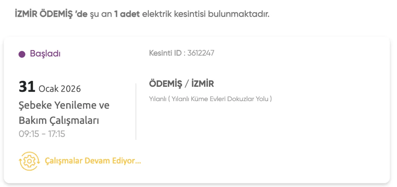Gediz Elektrik planlı kesinti 31 Ocak listesi: İzmir elektrik kesintisi ne zaman bitecek, elektrikler saat kaçta gelecek?