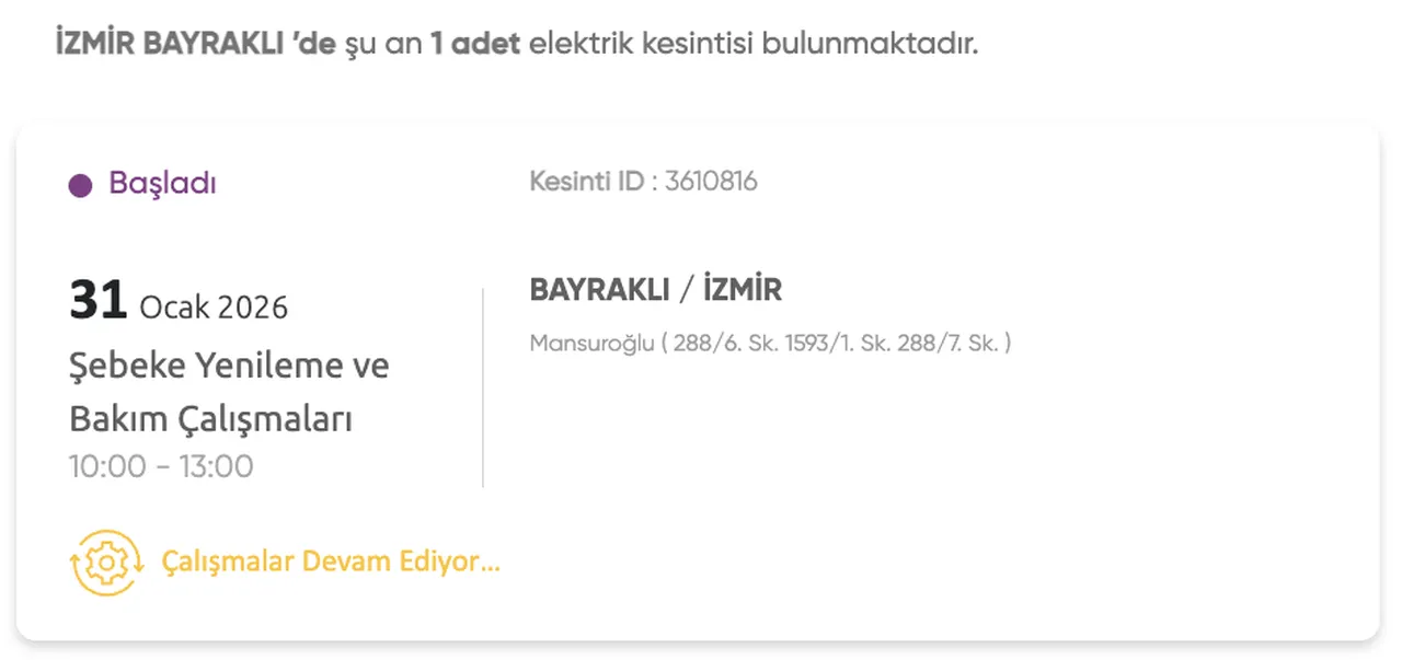 Gediz Elektrik planlı kesinti 31 Ocak listesi: İzmir elektrik kesintisi ne zaman bitecek, elektrikler saat kaçta gelecek?