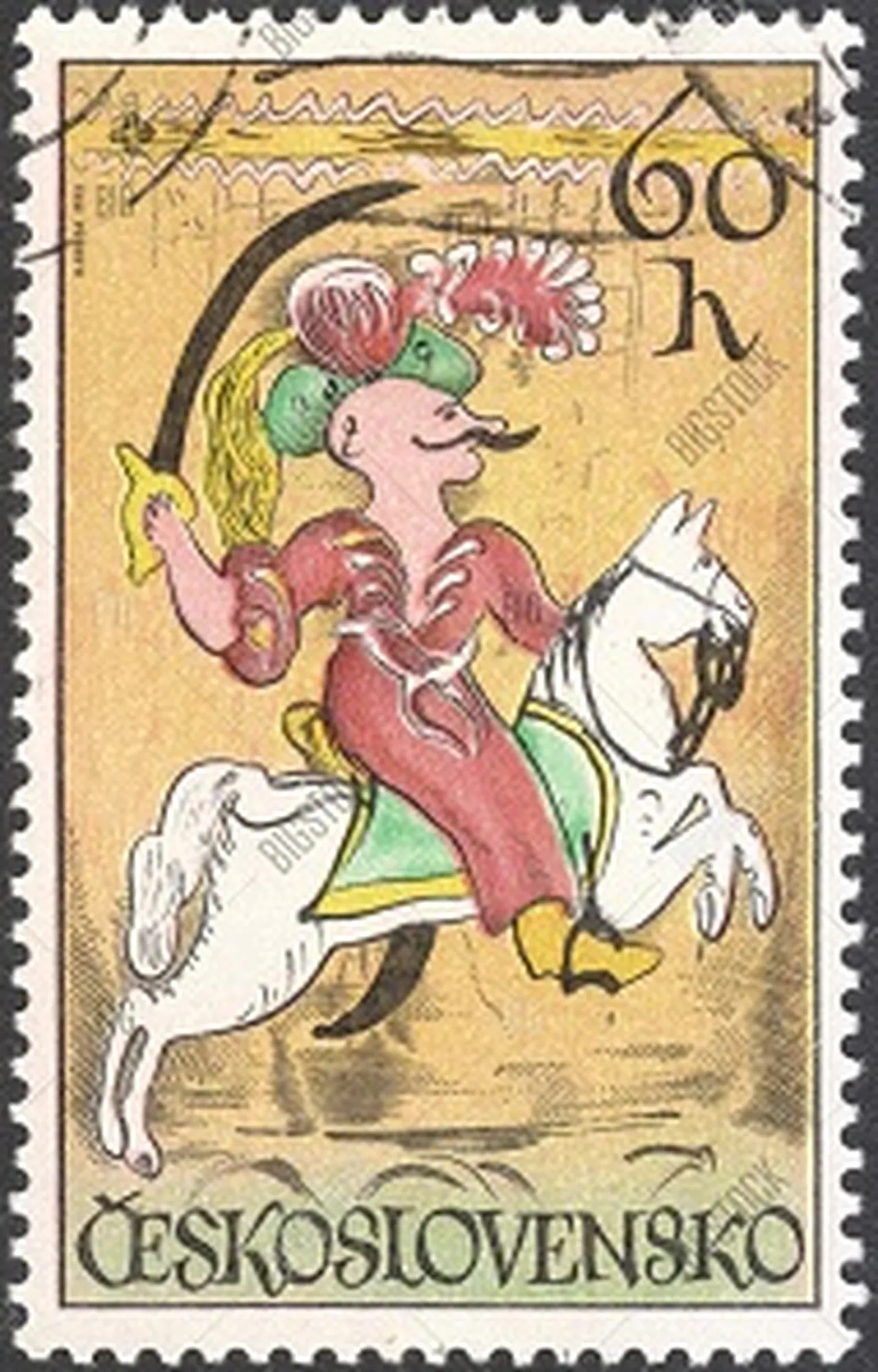 Yeniçeri tasvirli Çek pulu