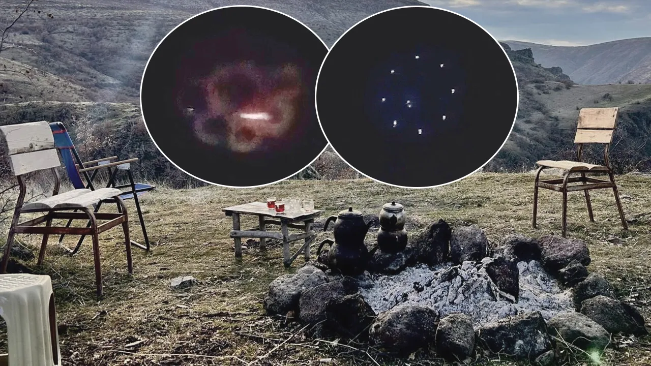 Ankara'da gece yarısı şoke eden görüntü! Gökyüzünde ana gemi mi görüldü?