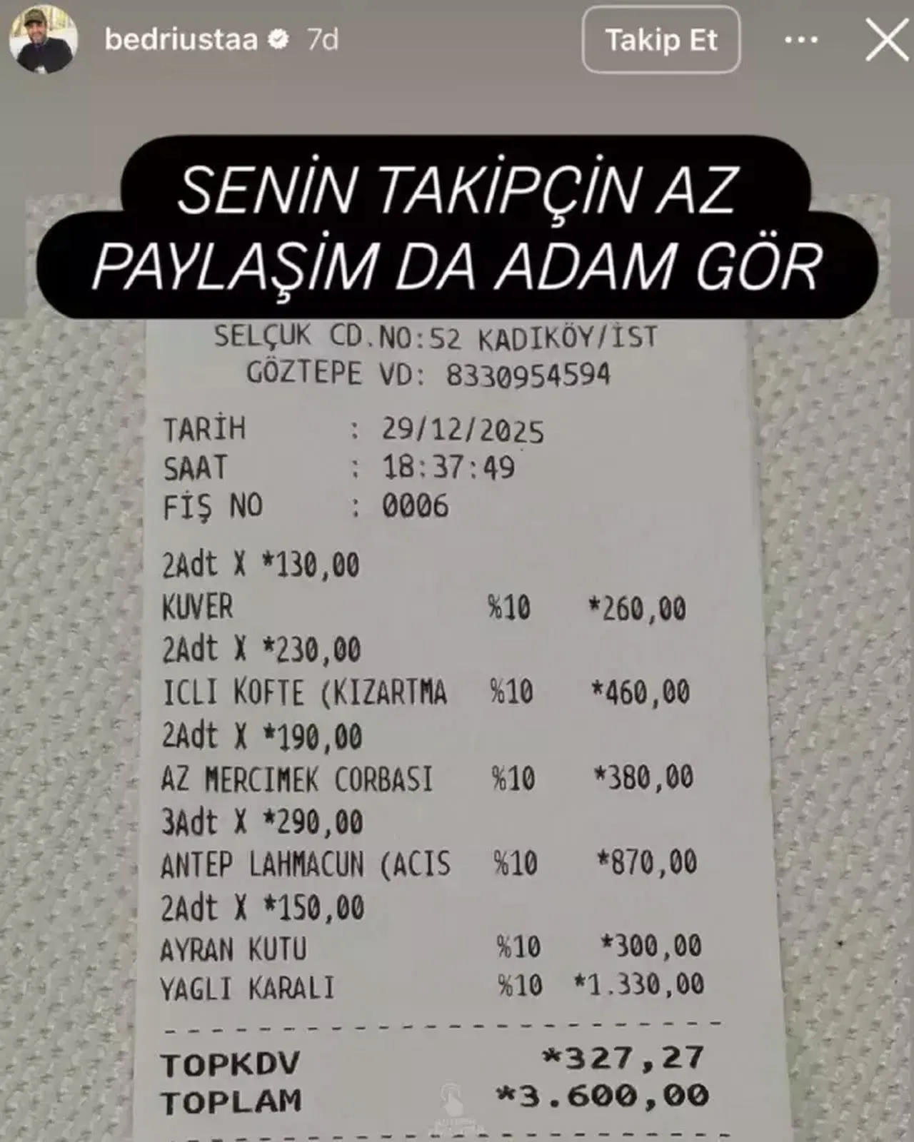 Bedrettin Aydoğdu'nun tepki çeken paylaşımı