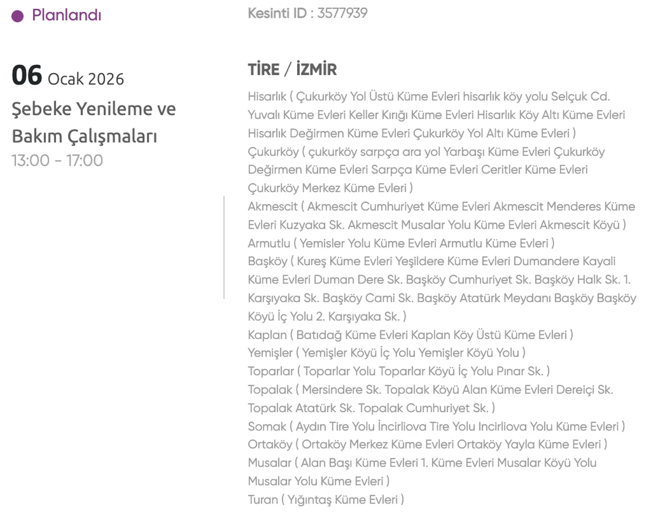 Gediz elektrik kesintisi sorgulama ekranı: 6 Ocak 2026 İzmirde elektrikler ne zaman gelecek?