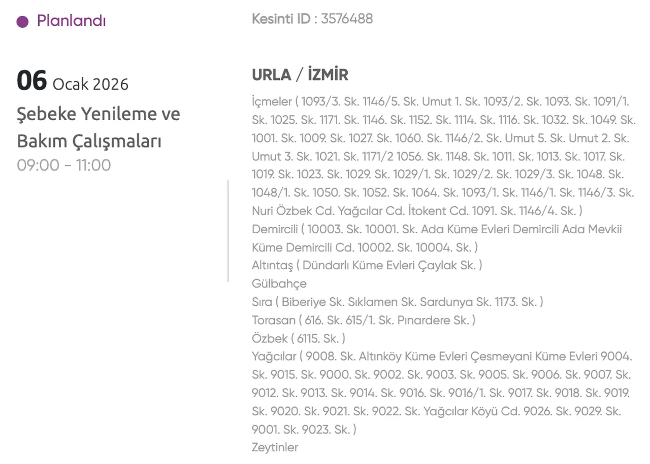Gediz elektrik kesintisi sorgulama ekranı: 6 Ocak 2026 İzmirde elektrikler ne zaman gelecek?