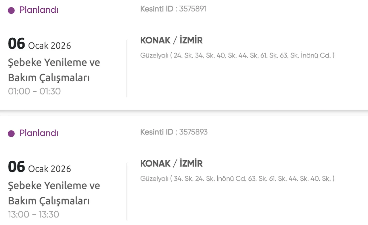 Gediz elektrik kesintisi sorgulama ekranı: 6 Ocak 2026 İzmirde elektrikler ne zaman gelecek?