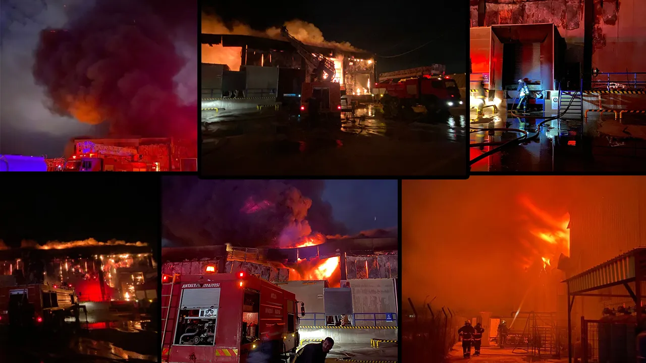 Serik'te 5 bin metrekarelik market deposu küle döndü