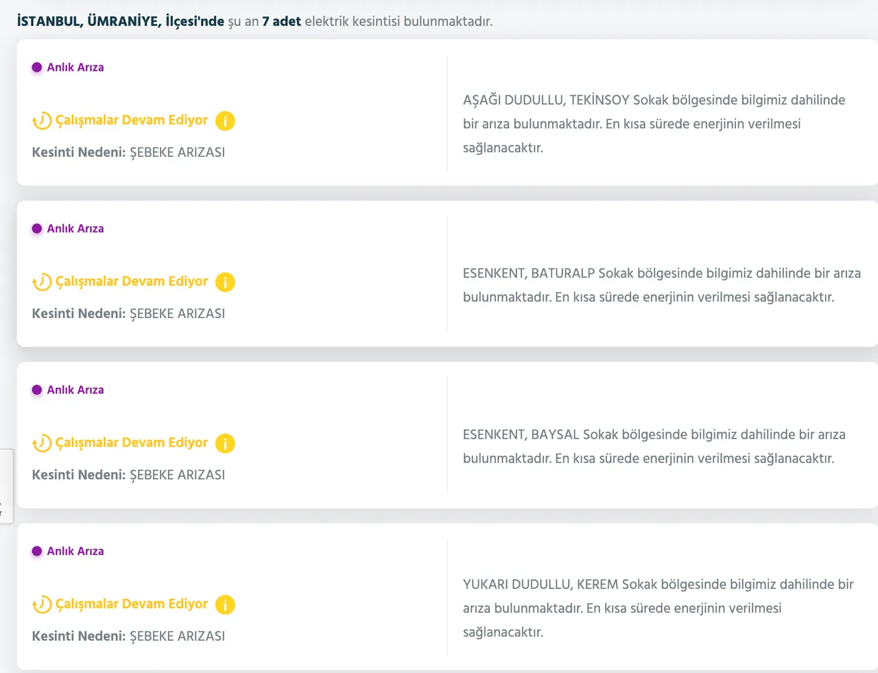 Ümraniye elektrik kesintisi son dakika: Ümraniyede elektrikler ne zaman gelecek? İşte AYEDAŞ kesinti listesi