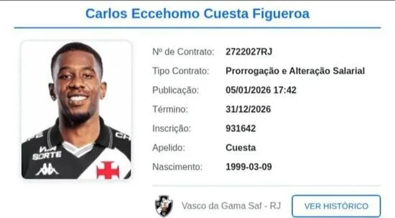 Brezilya Futbol Federasyonu'nda Cuesta'nın sözleşme bilgileri