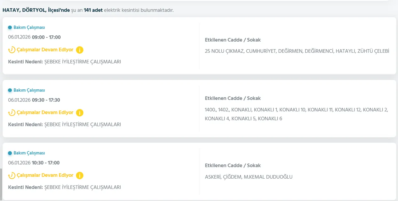 Hatayda günlerdir süren elektrik kesintileriyle ilgili açıklama! Elektrikler ne zaman gelecek?