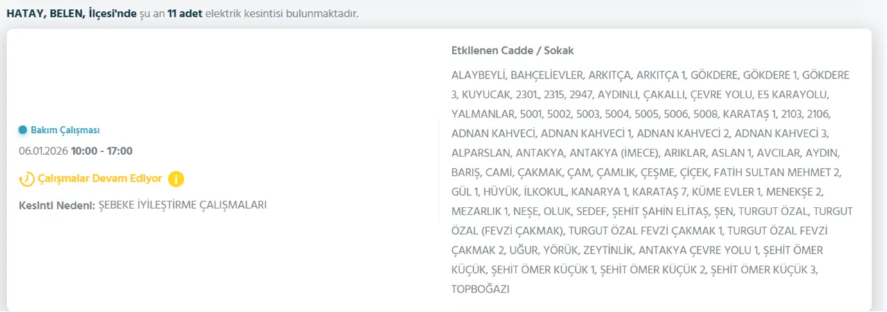Hatayda günlerdir süren elektrik kesintileriyle ilgili açıklama! Elektrikler ne zaman gelecek?