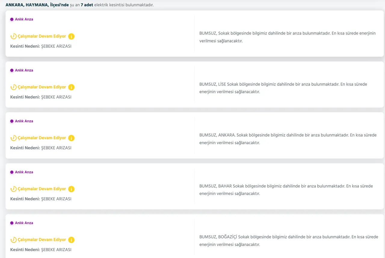 7-8 Ocak Ankarada elektrikler ne zaman gelecek? Başkent EDAŞ elektrik kesintisi sorgulama ekranı
