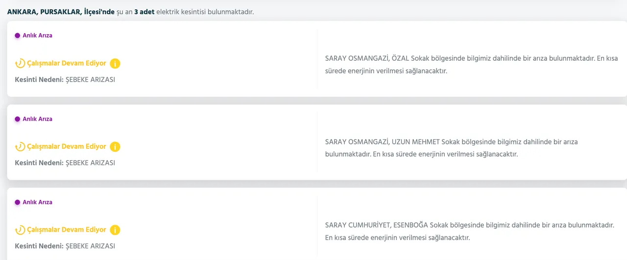 7-8 Ocak Ankarada elektrikler ne zaman gelecek? Başkent EDAŞ elektrik kesintisi sorgulama ekranı