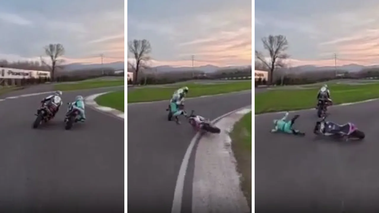 Pistte korku dolu anlar! Toprak Razgatlıoğlu ile yarışan minik Zayn kaza yaptı