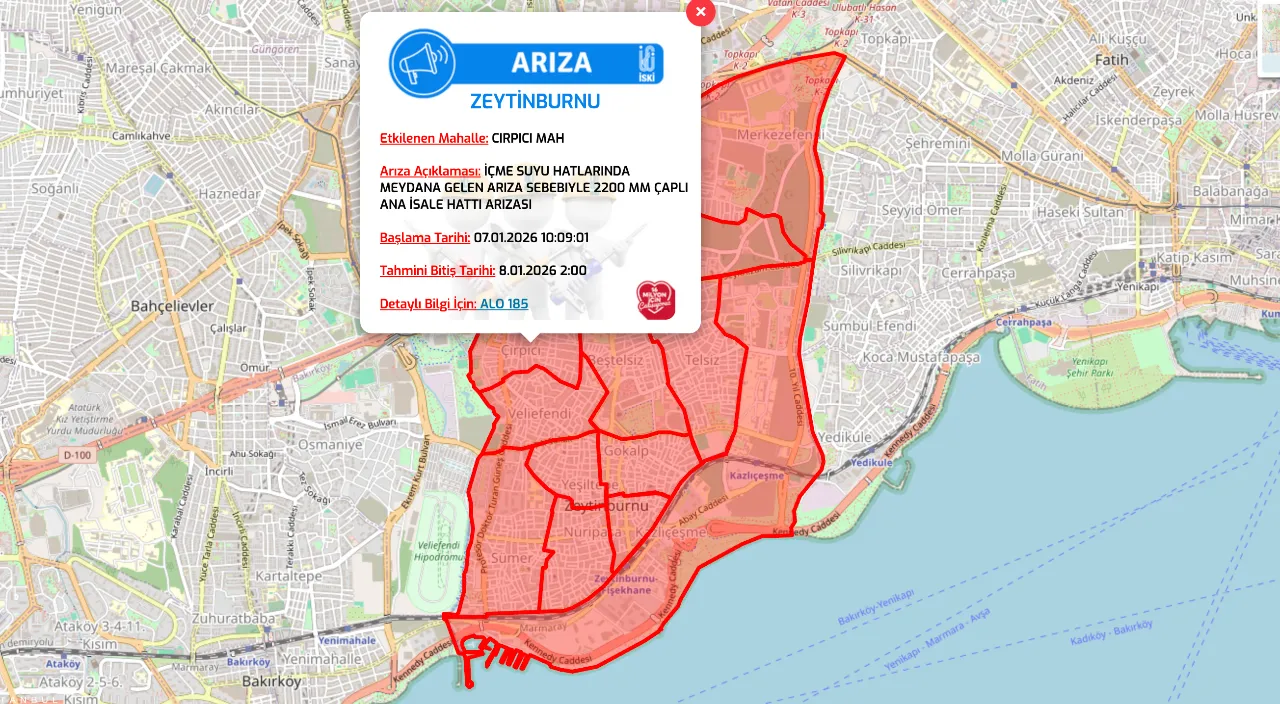 Son dakika Zeytinburnunda sular ne zaman gelecek?  İSKİ Zeytinburnu su kesintisi programı