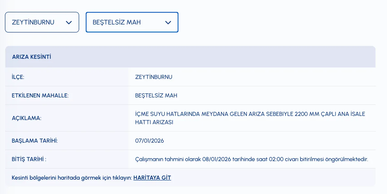 Son dakika Zeytinburnunda sular ne zaman gelecek?  İSKİ Zeytinburnu su kesintisi programı