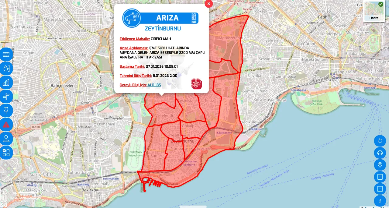 Son dakika Zeytinburnunda sular ne zaman gelecek?  İSKİ Zeytinburnu su kesintisi programı