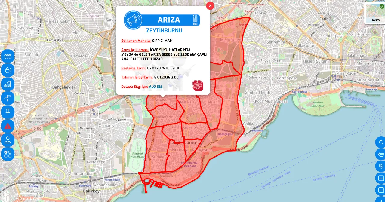 Son dakika Zeytinburnunda sular ne zaman gelecek?  İSKİ Zeytinburnu su kesintisi programı