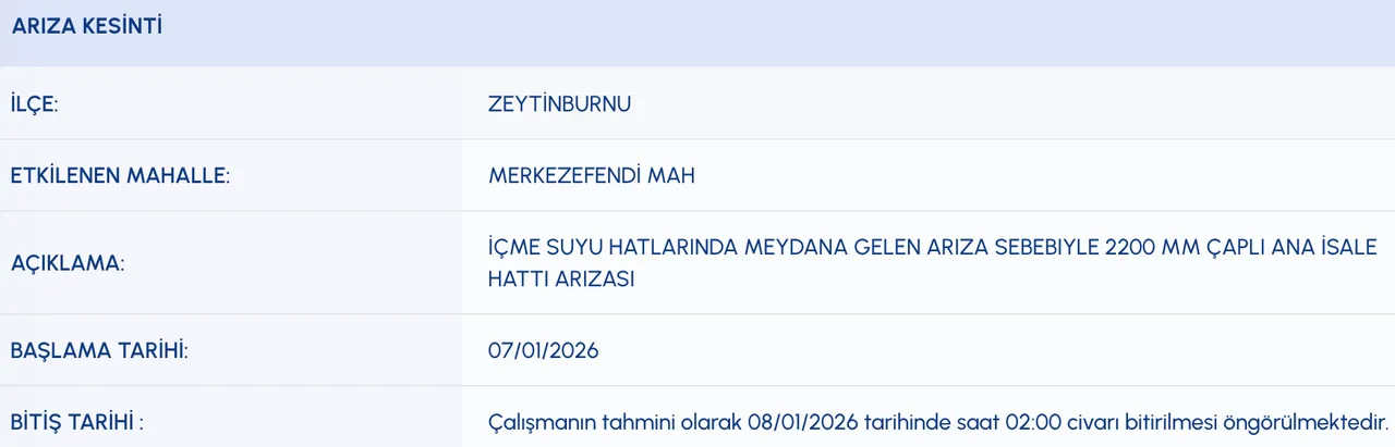 Son dakika Zeytinburnunda sular ne zaman gelecek?  İSKİ Zeytinburnu su kesintisi programı
