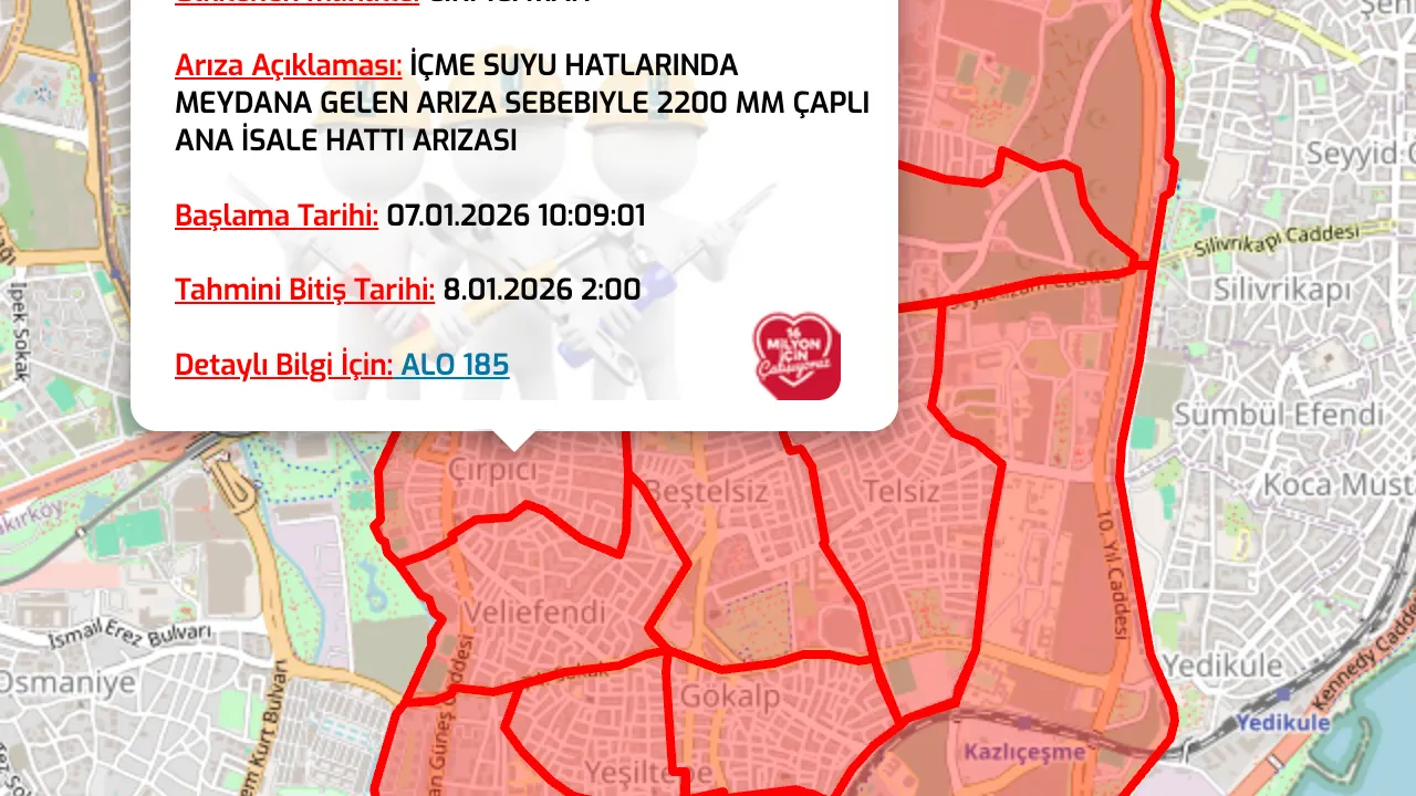Son dakika Zeytinburnunda sular ne zaman gelecek?  İSKİ Zeytinburnu su kesintisi programı