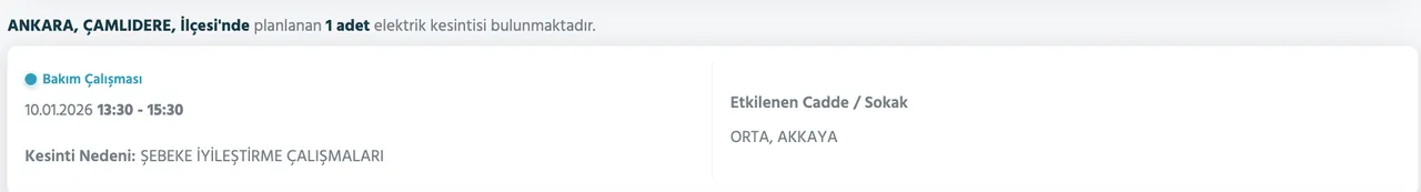 Ankara elektrik kesintisi son dakika! Ankarada elektrikler ne zaman gelecek? Başkent EDAŞ kesinti sorgulama