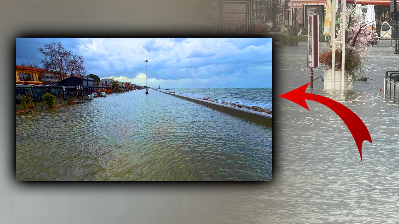 Balıkesir'de korkutan manzara! Deniz ile kara birleşti