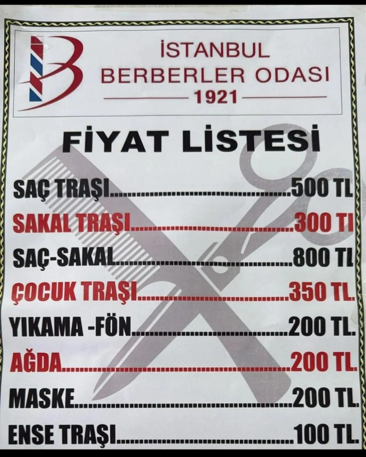 Berberde makas yandı! Berber ücretlerine yılın ikinci zammı geldi