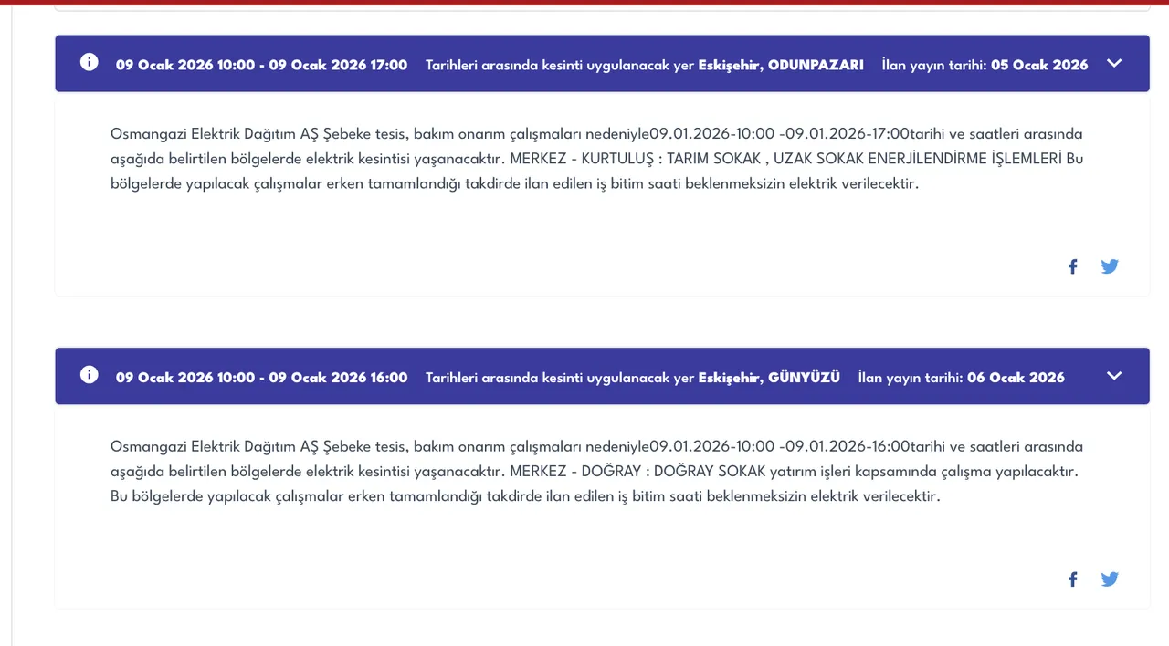 Eskişehir elektrik kesintisi son dakika: Elektrikler ne zaman gelecek? OEDAŞ elektrik kesintisi listesi