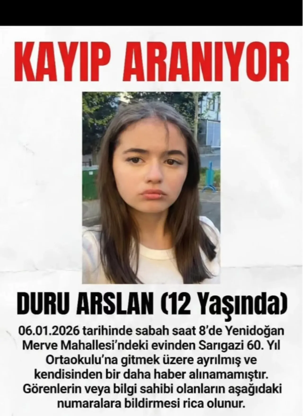 Kayıp Duru Arslan’dan haber var! Sancaktepe’de endişeli bekleyiş son buldu