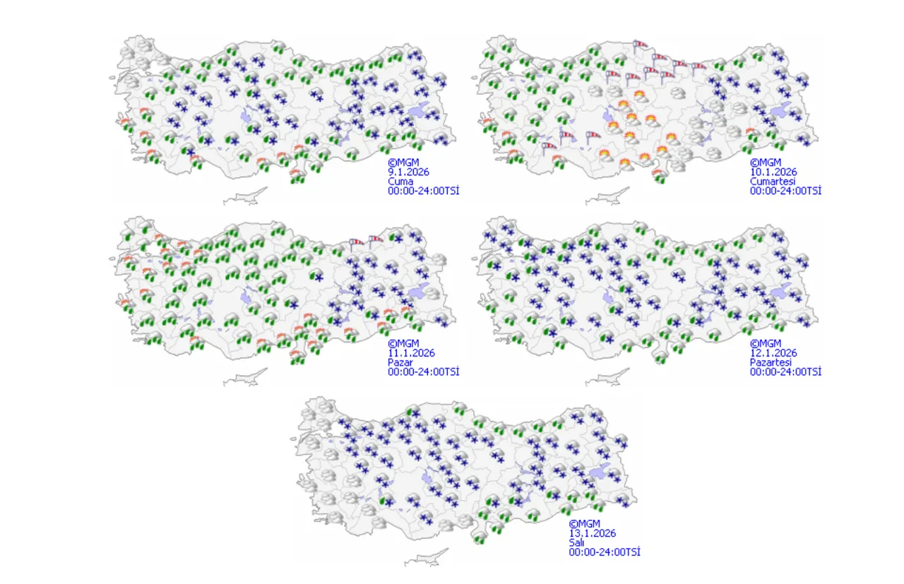 Yarın okullar tatil mi? 9 Ocak Cuma Meteorolojiden peş peşe fırtına ve kar yağışı uyarısı geldi!