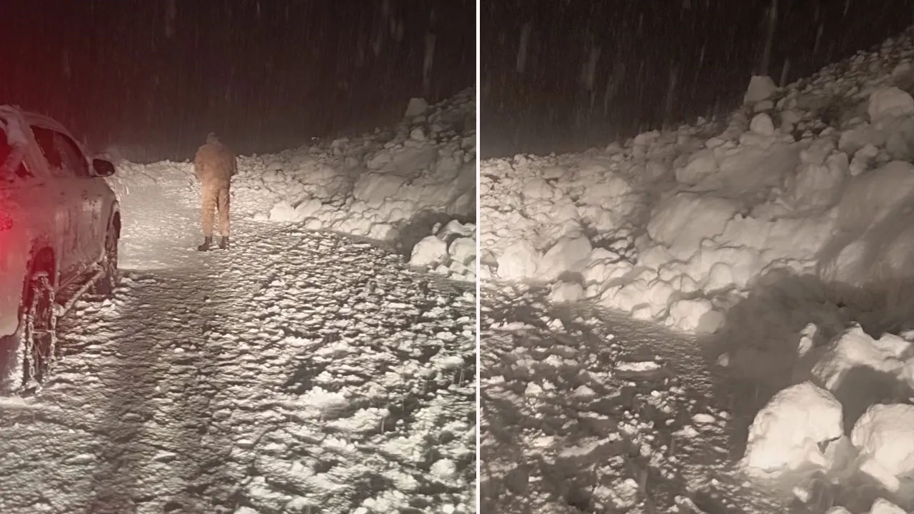 Çığ düşen bölgeye ekipler sevk edildi! Hakkari'de araçlar mahsur kaldı