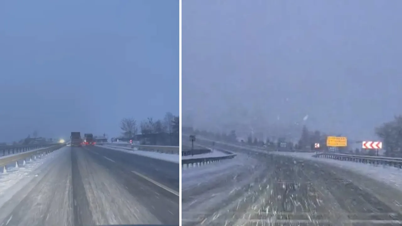 Karadeniz'i İstanbul'a bağlayan yolda kar başladı