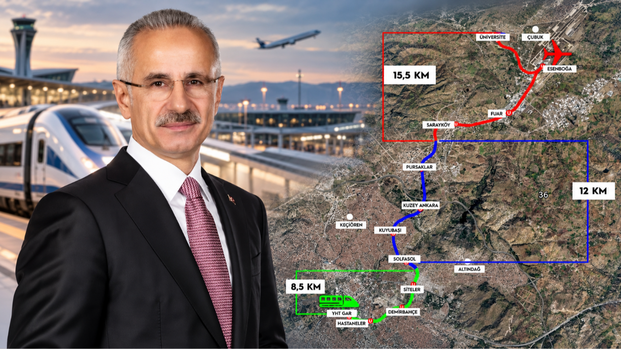 Esenboğa Havalimanı raylı sisteminde hazırlıklar hızlandı: 36 kilometrede 12 istasyon