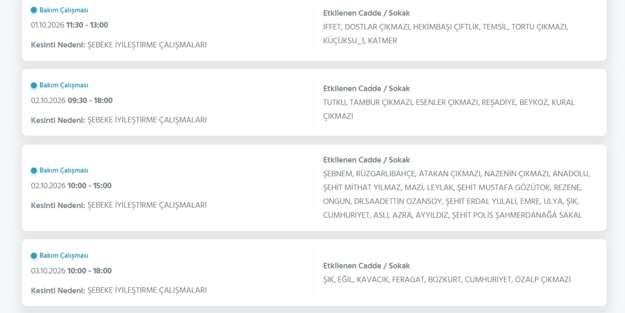 İstanbul elektrik kesintisi 1-2-3 Ekim! BEDAŞ-AYEDAŞ İstanbul elektrik kesintisi
