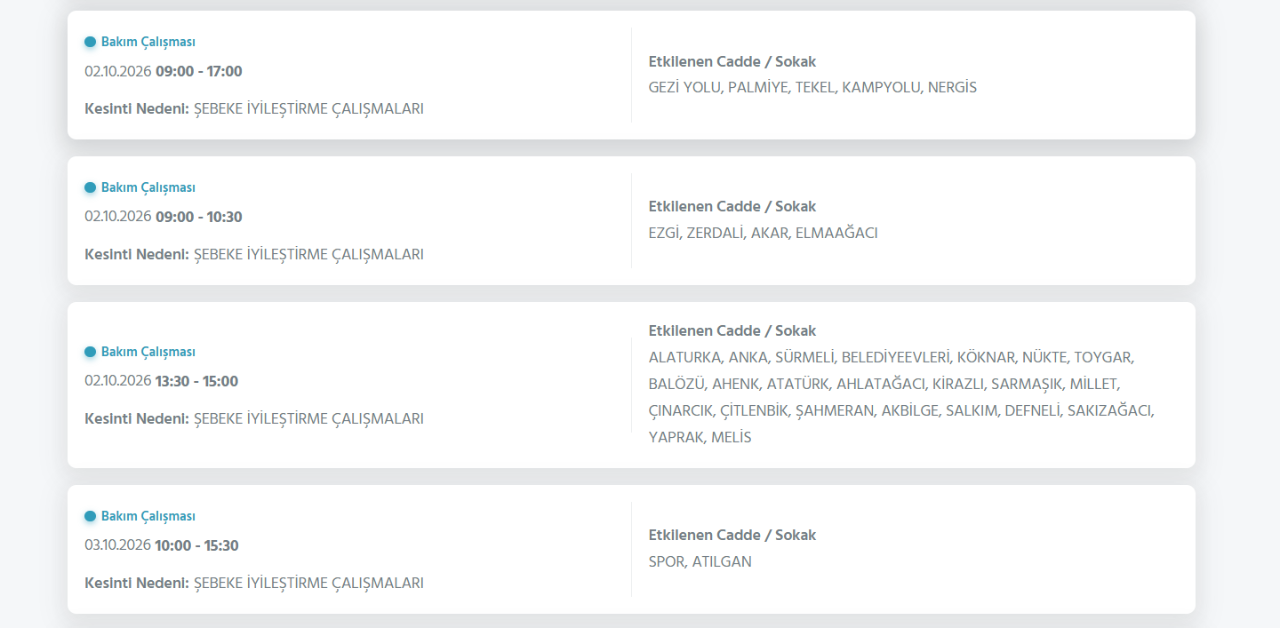 İstanbul elektrik kesintisi 1-2-3 Ekim! BEDAŞ-AYEDAŞ İstanbul elektrik kesintisi