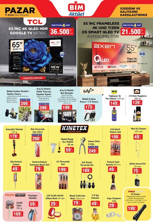 BİM aktüel 11 ekim kataloğu satışa çıkıyor! Termos, süpürge, TV ve oyuncak çeşitleri raflarda
