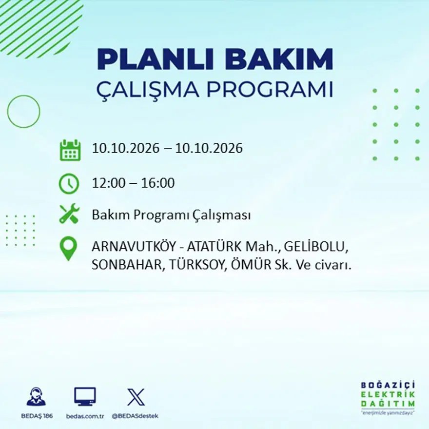 İstanbul'da elektrik kesintisi! BEDAŞ duyurdu, 8 saat sürecek