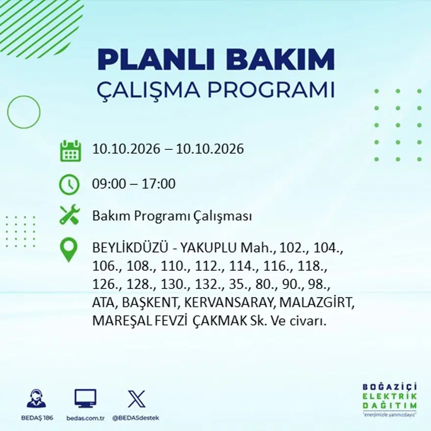 İstanbul'da elektrik kesintisi! BEDAŞ duyurdu, 8 saat sürecek