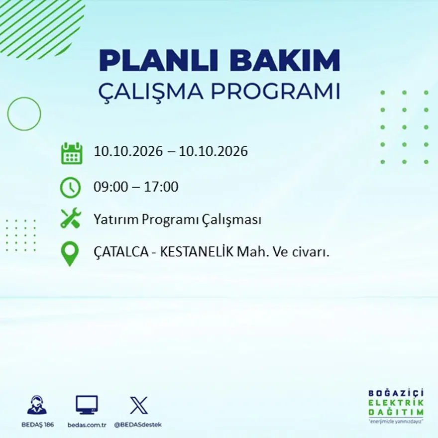 İstanbul'da elektrik kesintisi! BEDAŞ duyurdu, 8 saat sürecek