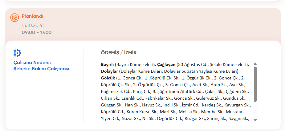 İzmir elektrik kesintisi 11-12-13 Ekim! GDZ planlı kesinti programı