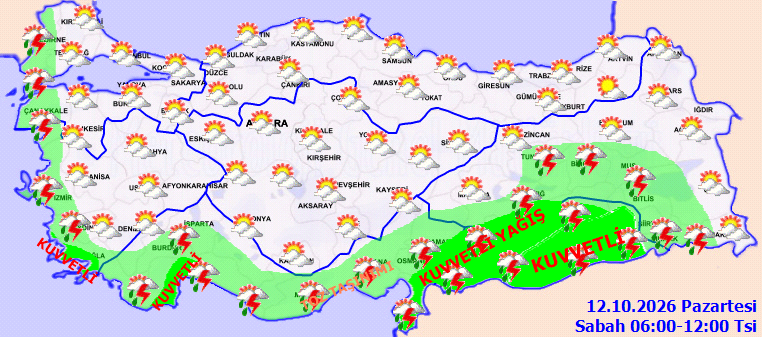 Bugün yağmur yağacak mı, hangi illerde yağış bekleniyor? 12 Ekim hava durumu