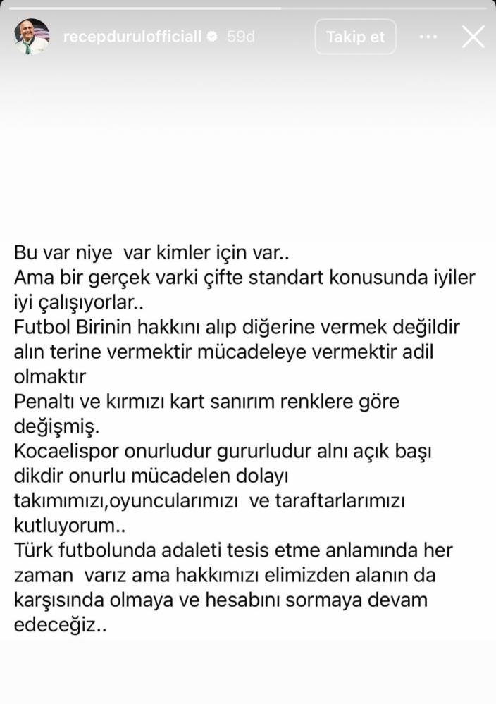 Recap Durul'un paylaşımı