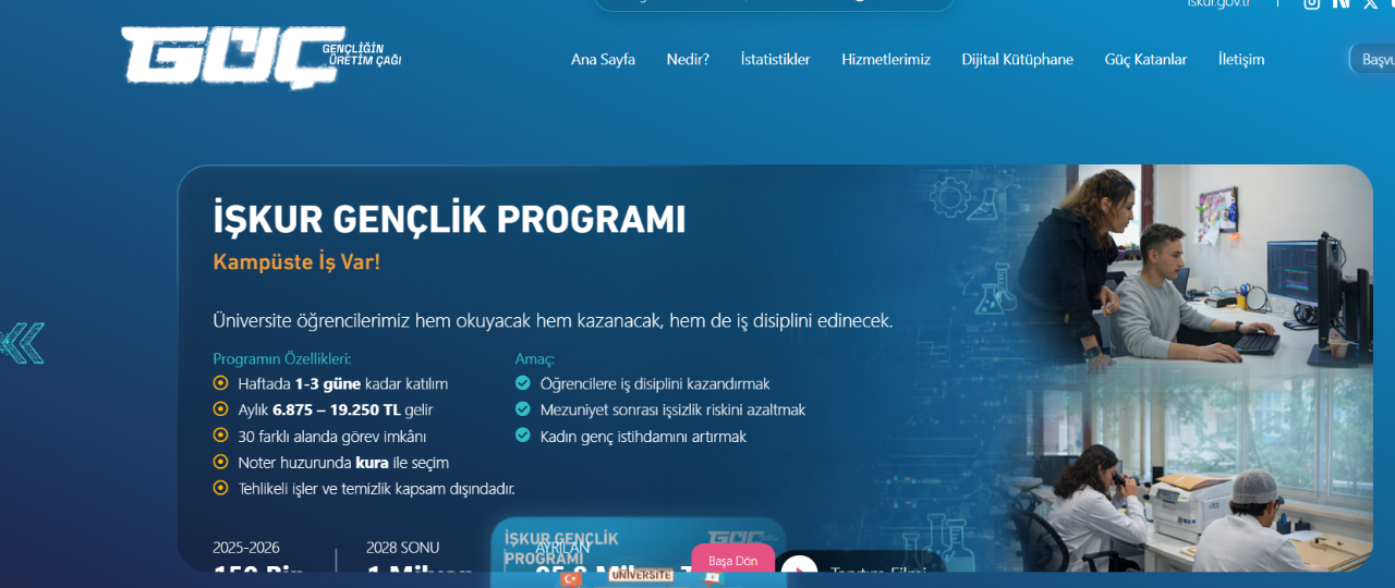 Günlük 1.375 TL gelir desteği sağlanacak! İŞKUR Gençlik Programı başvuruları başladı mı?