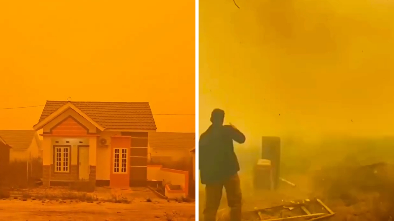 Endonezya’da korkutan manzara! Gökyüzü sarıya döndü, 277 bin kişi hastanelik oldu